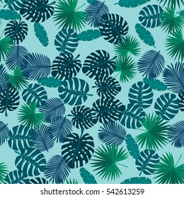 Seamless colorful pattern of palm leaves. Camouflage.