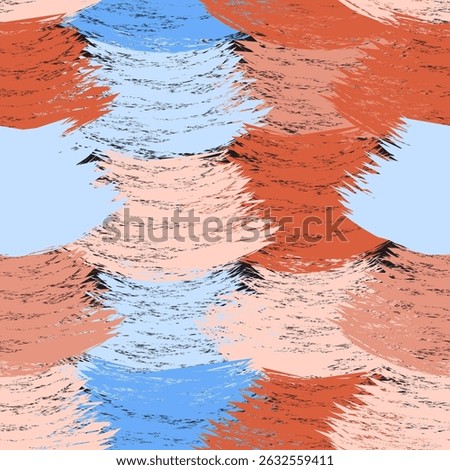 Seamless colorful  pattern with row of grunge blot arc elements