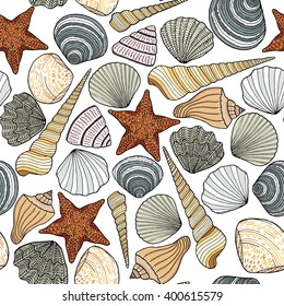 Seamless colorful pattern with sea background 
