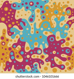 The seamless colorful pattern with shapes, lines, spots, imprints, dots and design elements. Hand drawn overlapping background for your design.Textile, blog decoration, banner, poster, wrapping paper.