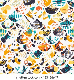 Seamless colorful pattern, squama. Hand Drawn textures made by marker. Good for Wedding, anniversary, birthday, Valentin's day, party invitations.