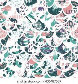 Seamless colorful pattern, squama. Hand Drawn textures made by marker. Good for Wedding, anniversary, birthday, Valentin's day, party invitations.