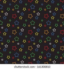 Seamless colorful pattern with stars. Vector texture