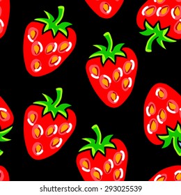Seamless colorful pattern with strawberries