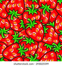 Seamless colorful pattern with strawberries
