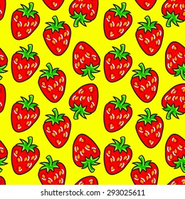Seamless colorful pattern with strawberries