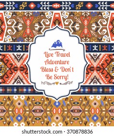 Seamless colorful pattern in tribal style