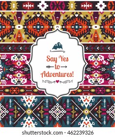 Seamless colorful pattern in tribal style