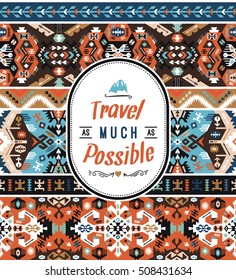 Seamless colorful pattern in tribal style