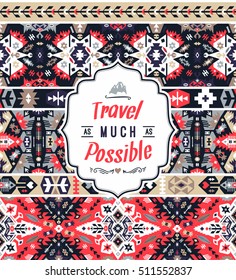 Seamless colorful pattern in tribal style