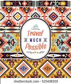Seamless colorful pattern in tribal style