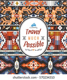 Seamless colorful pattern in tribal style