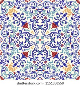Seamless colorful pattern in turkish style. Vintage decorative elements. Hand drawn background. Islam, Arabic, Indian, ottoman motifs. Perfect for printing on fabric, ceramic tile or paper. Vector