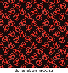 Seamless colorful pattern. Vector background with hearts