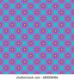 Seamless colorful pattern. Vector background with flowers