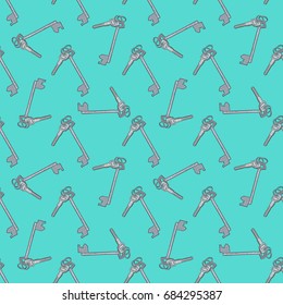 Seamless colorful pattern. Vector background with keys