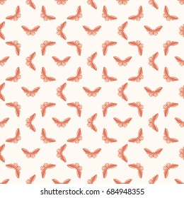 Seamless colorful pattern. Vector background with butterflies