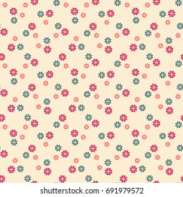 Seamless colorful pattern. Vector background with abstract flowers