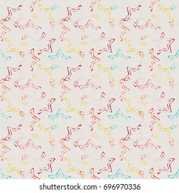Seamless colorful pattern. Vector background with stars