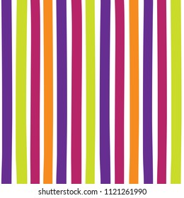 Seamless colorful pattern with vertical stripes. Pattern can be used for fabric design, t-shirts and textiles. Print for polygraphy, wallpaper, wrapping papers, notebook. Vector background.