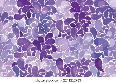 Patrón de color sin foco con paisajes violeta con bokeh. Vector