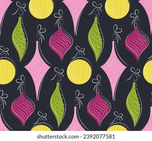 Seamless colorful pattern for winter holidays, background for party and new year holiday.
