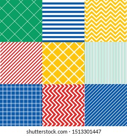 Seamless colorful patterns with fabric texture