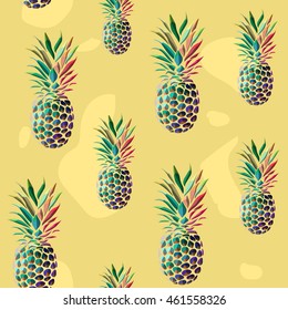 Seamless colorful pineapple pattern