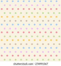 Seamless colorful polka dot background. Pastel style