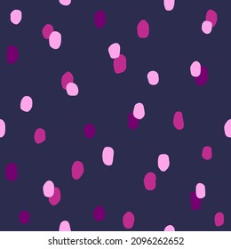 Seamless colorful polka dot pattern. Vector abstract background with random hand drawn spots.