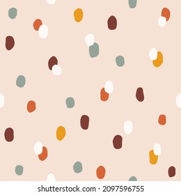 Patrón de puntos polka sin color. Fondo abstracto vectorial con puntos dibujados a mano aleatoria.