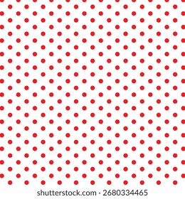Seamless colorful polka dot vector pattern, playful retro fabric and packaging background.