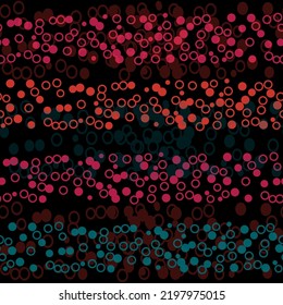 Seamless Colorful Polka dots background Pattern Floral motif. Vector illustration.