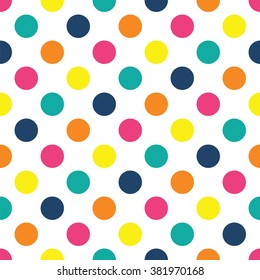 seamless colorful polka dots background