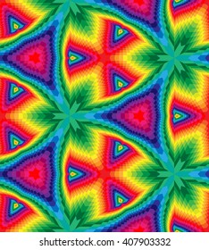 Seamless Colorful Polygonal Geometrical Pattern.Rectangles Decreasing Toward the Center create the illusion of depth and volume.Suitable for textile, fabric, packaging and web.  Vector Illustration.