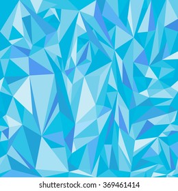 Seamless colorful polygonal pattern made out of triangular .Light blue ice.Bright low poly background.Polygonal art.