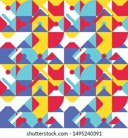 Seamless colorful pop art geometric pattern