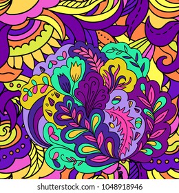 Seamless colorful psychedelic patter