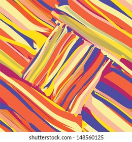 Seamless colorful quilt pattern with grunge stripes 