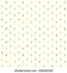 Seamless Colorful Rain Drops Pattern Background