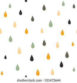 seamless colorful rain drops pattern background