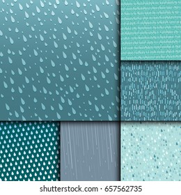 Seamless colorful rain drops pattern background vector water blue nature raindrop abstract illustration