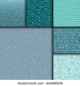 Seamless colorful rain drops pattern background vector water blue nature raindrop abstract illustration
