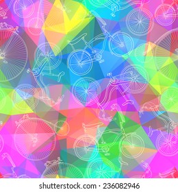 seamless colorful retro bicycle background. Vector illustation