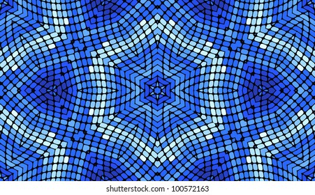 Seamless colorful retro pattern background in blue colors, vector illustration