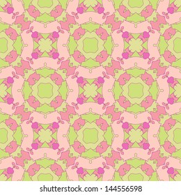 Seamless Colorful Retro Pattern Background, Vector Illustration