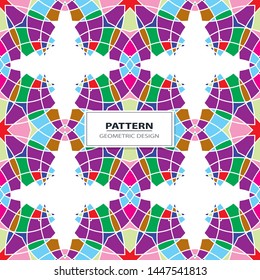 Seamless colorful retro pattern background, vector illustration