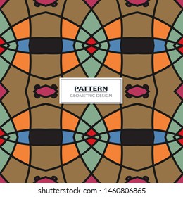 Seamless colorful retro pattern background, vector illustration