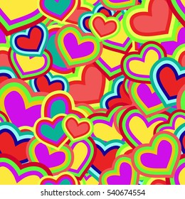 Seamless colorful romantic  heart pattern