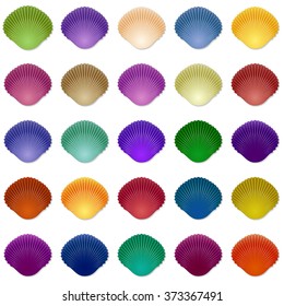 Seamless colorful seashell template background. Vector illustration for your design